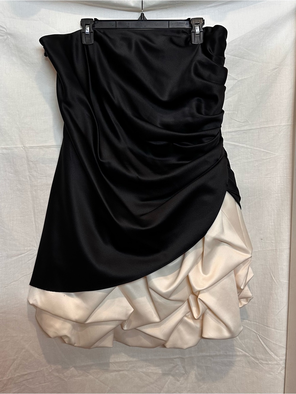 Vintage 90s Onyx Nite by Wendye Chaitin Strapless Contrast Bubble Dress